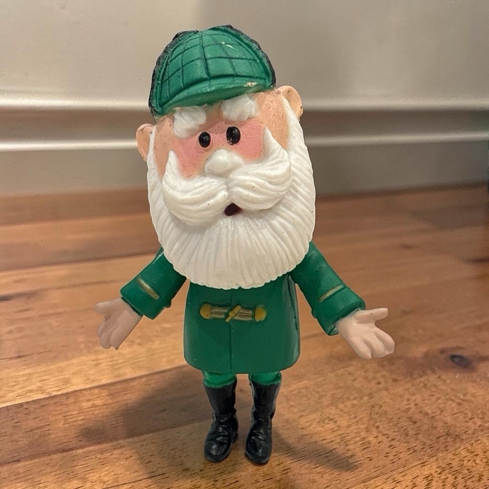 Vintage 2002 Memory Lane Rudolph Red Nosed Reindeer Santa Claus Figure Detective